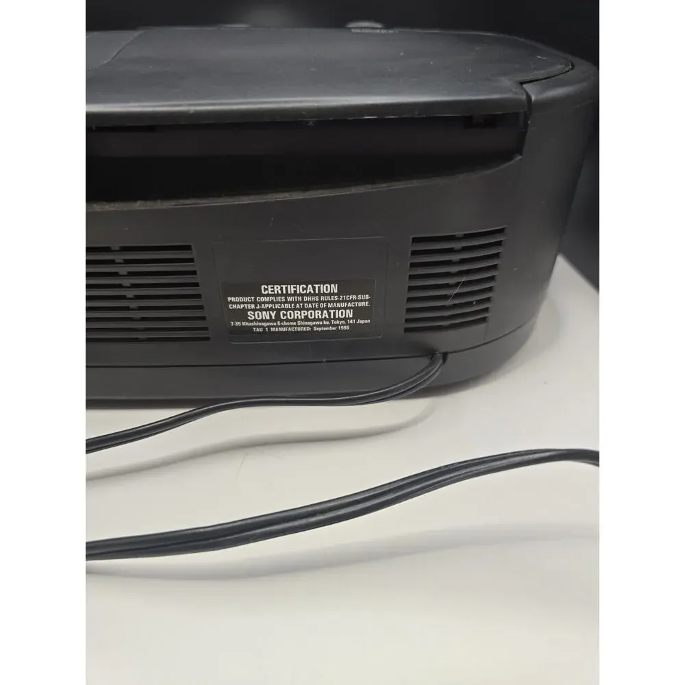 Sony ICF-CD820 AM/FM CD Clock Radio Player Alarm Space Saver Black - TESTED